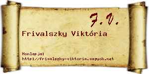Frivalszky Viktória névjegykártya