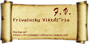 Frivalszky Viktória névjegykártya